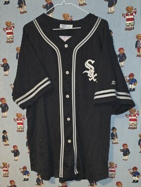 Vintage Starter Chicago White Sox Black Baseball Jersey Large